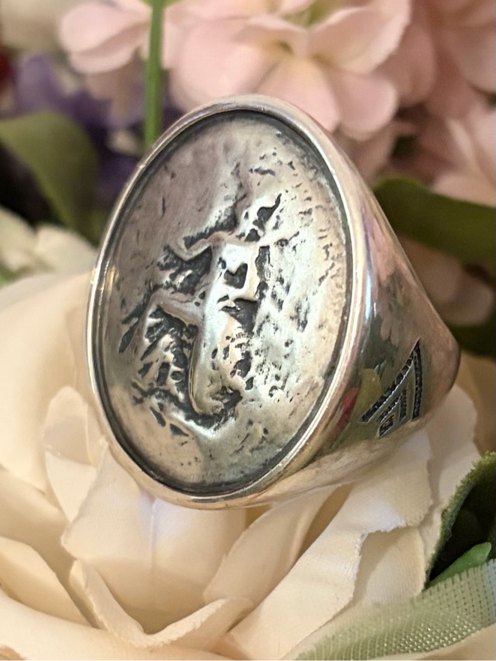 Vintage Silpada Sterling Silver Roman Coin Statement Ring R1901 Size 8